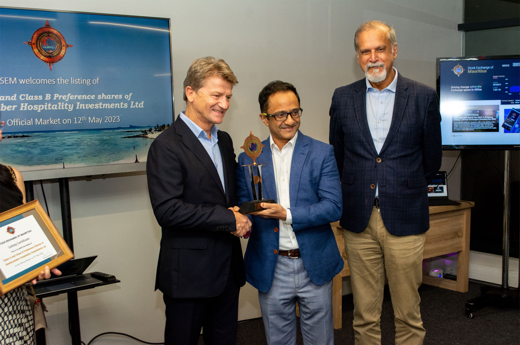 SEM welcomes the listing of Class A and B Preference Shares of  Beachcomber Hospitality Investments Ltd, on the Official Market